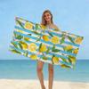 Lemon Citrus Print Beach Towel, Microfiber Soft Absorbent Quick Dry, Oversized for Beach Pool Travel, Summer Fruit Bath Towel