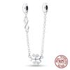 Spacer Clip Charms Safety Chain 925 Silver Love Daisy Heart Charms Fit 4MM Hole Diamete Bracelet Jewelry DIY Gift