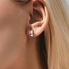 Round Moissanite Ear Buckles Lab Diamond 925 Sterling Silver Engagement & Wedding Hoop Earrings for Women Fine Jewelry Gifts