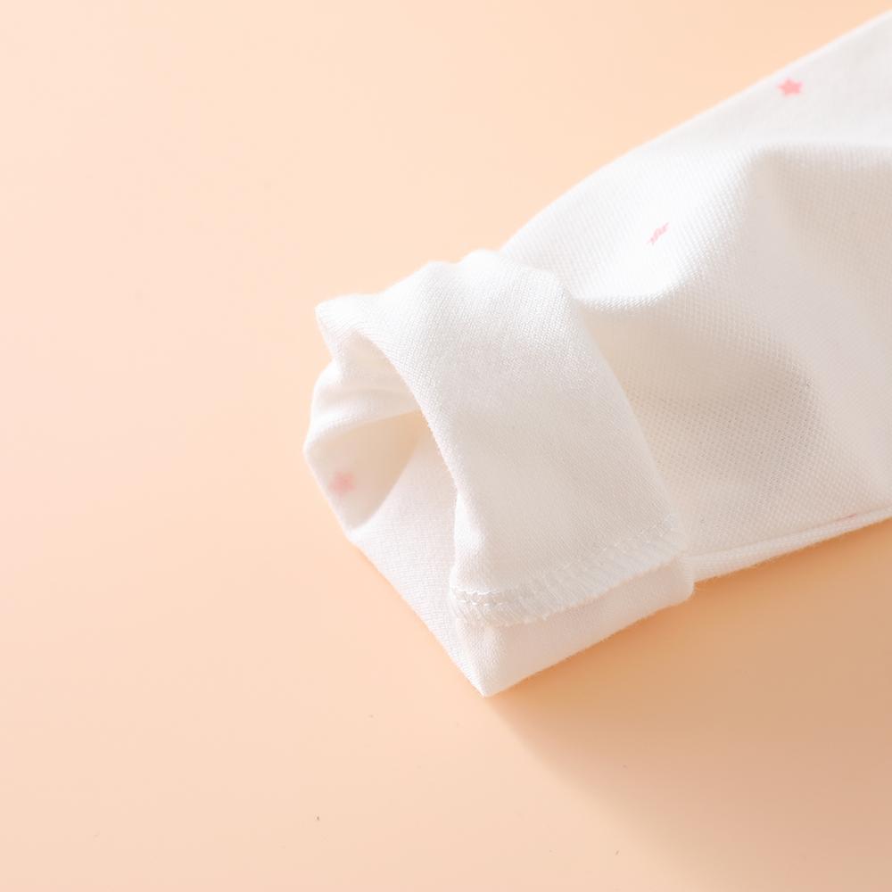 Girls Cotton Long Sleeve Polo Shirt White with Pink Collar And Cute Cartoon Patch Kids' Fashion Top for Ages 2-6