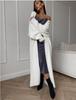Women's Fluffy Faux Mink Knit Cardigan Coat - White, Autumn/Winter Loose Fit