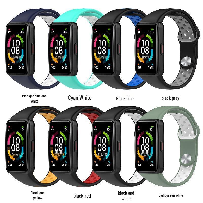 Compatible Silicone Strap for Honor Band 7, Huawei Band 6/6 Pro Replacement Wristband.