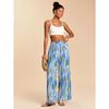Women S High Waisted Printed Wide Leg Pants Loose Casual Long Trousers Beach Vacation Style