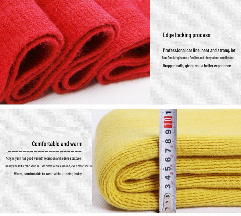 New Women's Korean Style Solid Color Knit Scarf Shawl for Autumn Winter