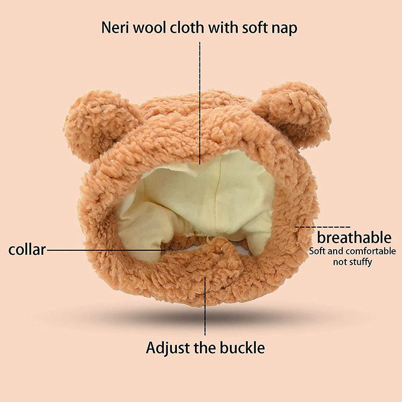 Katzenhüte Verstellbare Weiche Kleine Haustier Kopfbedeckung Bärenhut für Katze Mütze Cosplay Festival Geburtstag Themenparty Foto Requisite