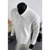 Shoulder Polo Shirt Men's Autumn Long-sleeved Sweater Lapel T-shirt