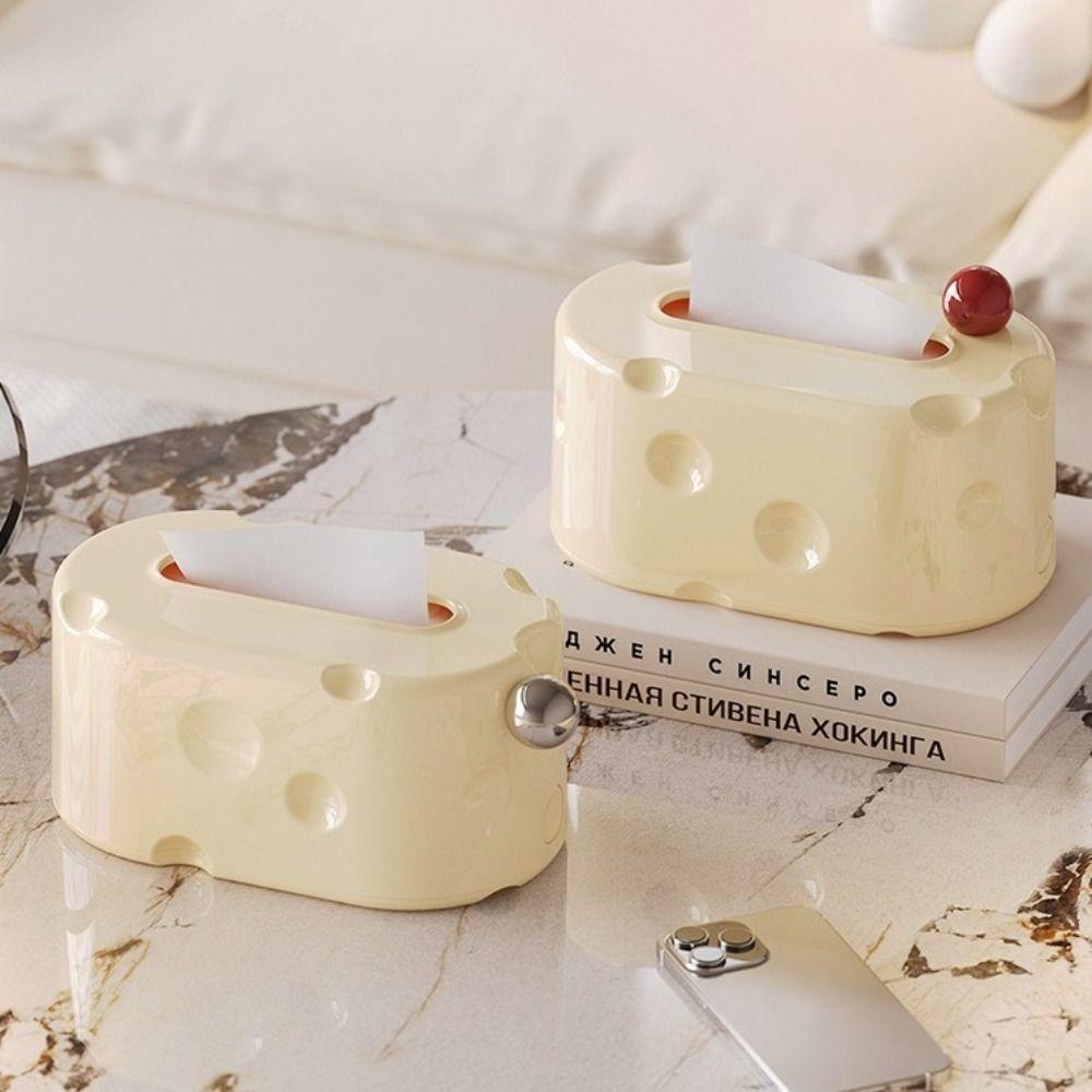 Cheese Shaped Tissue Box Holder Creative Napkin Storage Box Decorative Paper Drawer Box  Bathroom