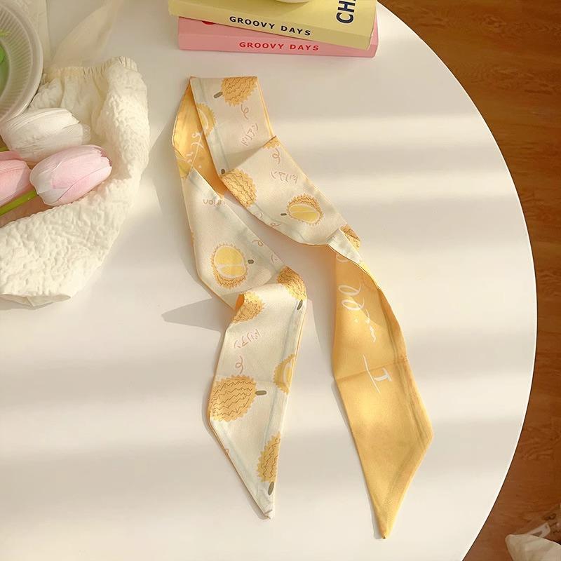 Silk Scarf Headband French Braided Hair Ribbon Versatile Ponytail Streamer Headgear Bag Decoration