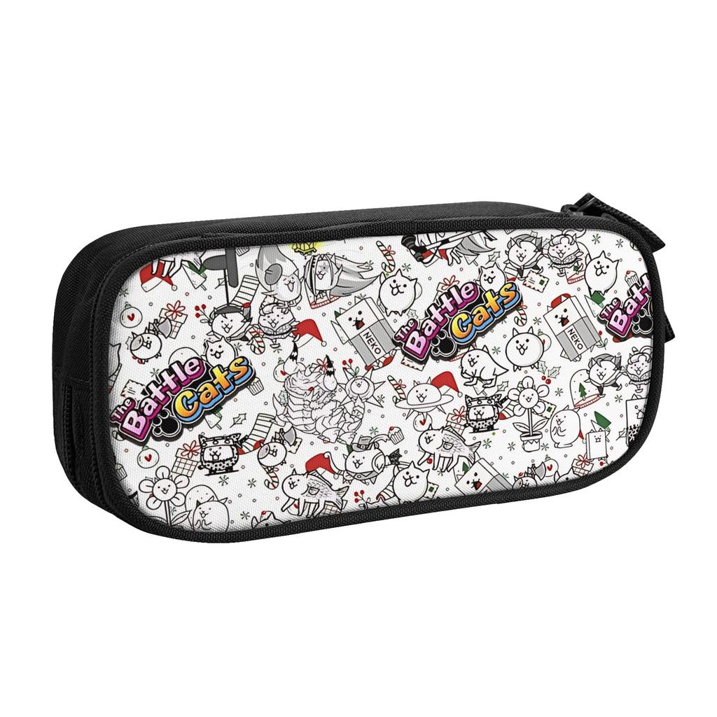 Lovely Battle Cats Pencil Case Pencilcases for Student Large Storage Bags Office Gifts Stationery