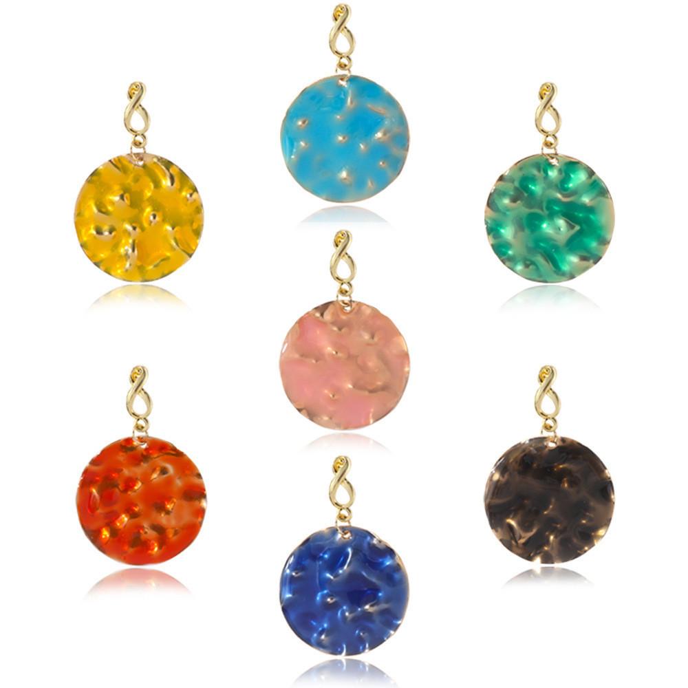 Stylish Alloy Round Drop Earrings Fashionable Metal Studs For Women In Multiple Colors