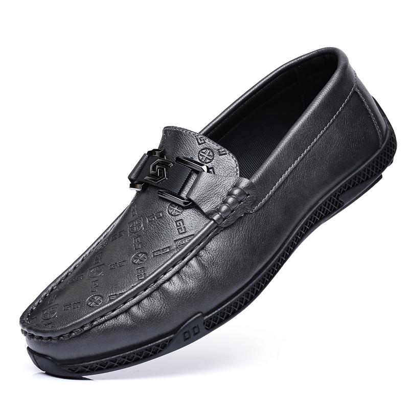 

Мужские лоферы в корейском стиле, черные, формальные, для работы, деловые, в британском стиле, повседневные, кожаные туфли JZ-5739 44 серый