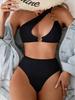 2025 Cross-Border Women's One-Shoulder Cutout Bikini - Sexy Two-Piece Beach Swimwear