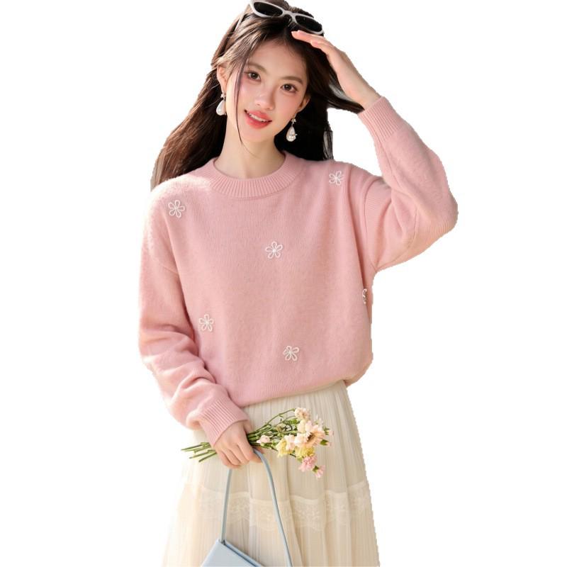 Women's Autumn/Winter 2026 Floral Knit Sweater