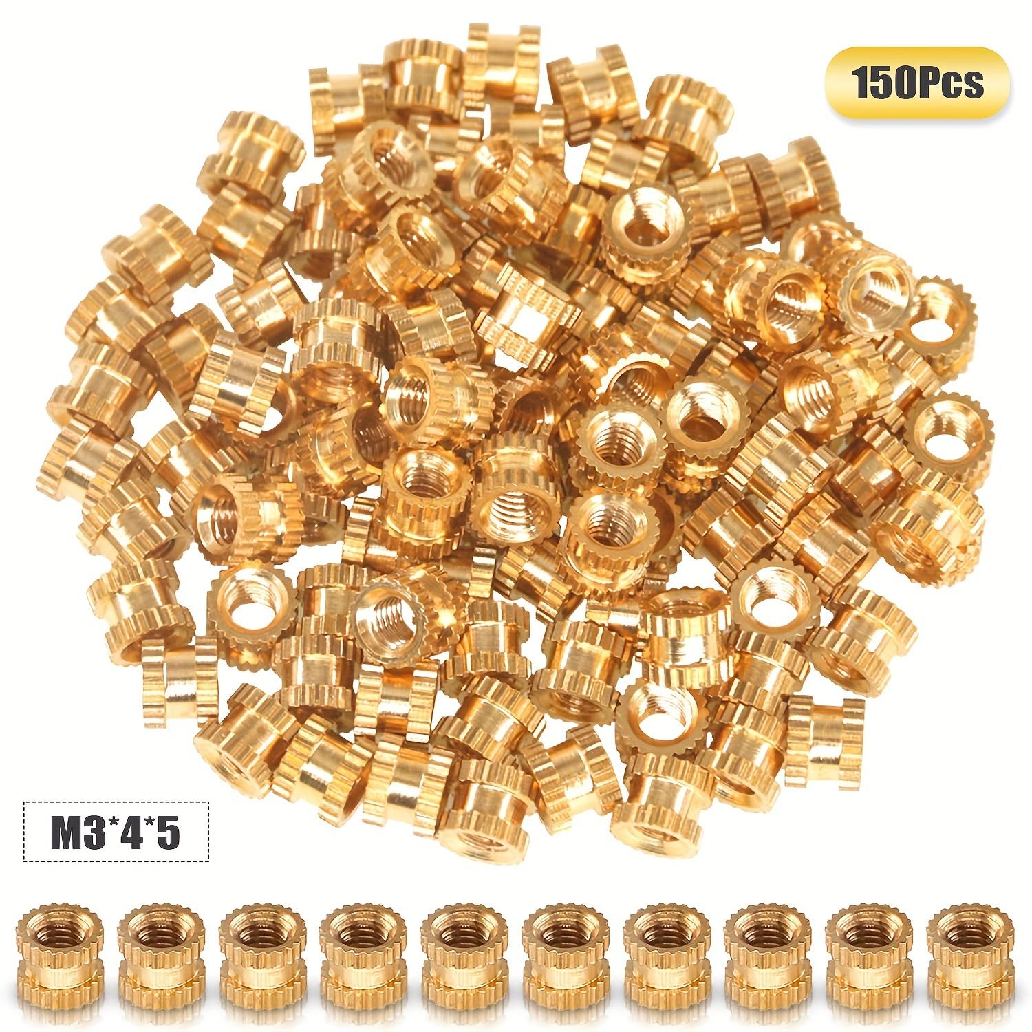 

150pcs M3 Brass Insert Nuts | Polished Partial Thread for Plastic & 3D Printing | Heat-Set RH Thread M3