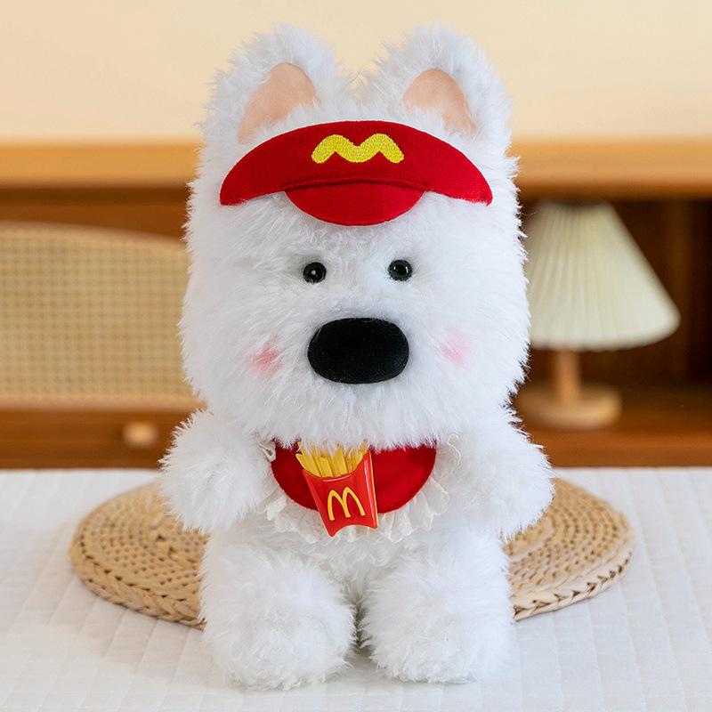 West Highlands Plush Dog Doll Cartoon Doll Scribbled Puppy Dress Up Doll Little Girl Hugs Sleeping Doll