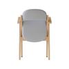 4 Foldable Dining Chairs, Solid Wood, Comfortable and Breathable, Suitable for Dining Room, Living Room, Café, Modern Style, Linen, Grey