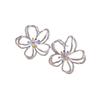 Flower Fragmented Dreams: Minimalist Metal Flower Stud Earrings for Women – Unique & Beautiful Spring Accessory.