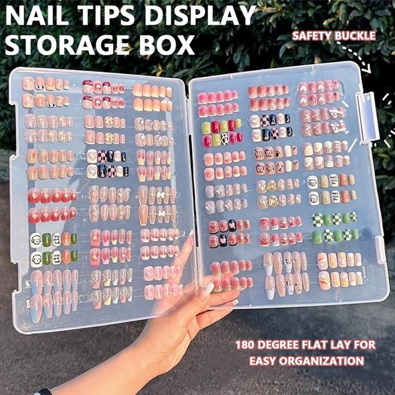 Transparent Press On Nail Art Storage Box, Dustproof Transparent Storage Box, Used For Displaying Nail Samples, Multi-Purpose