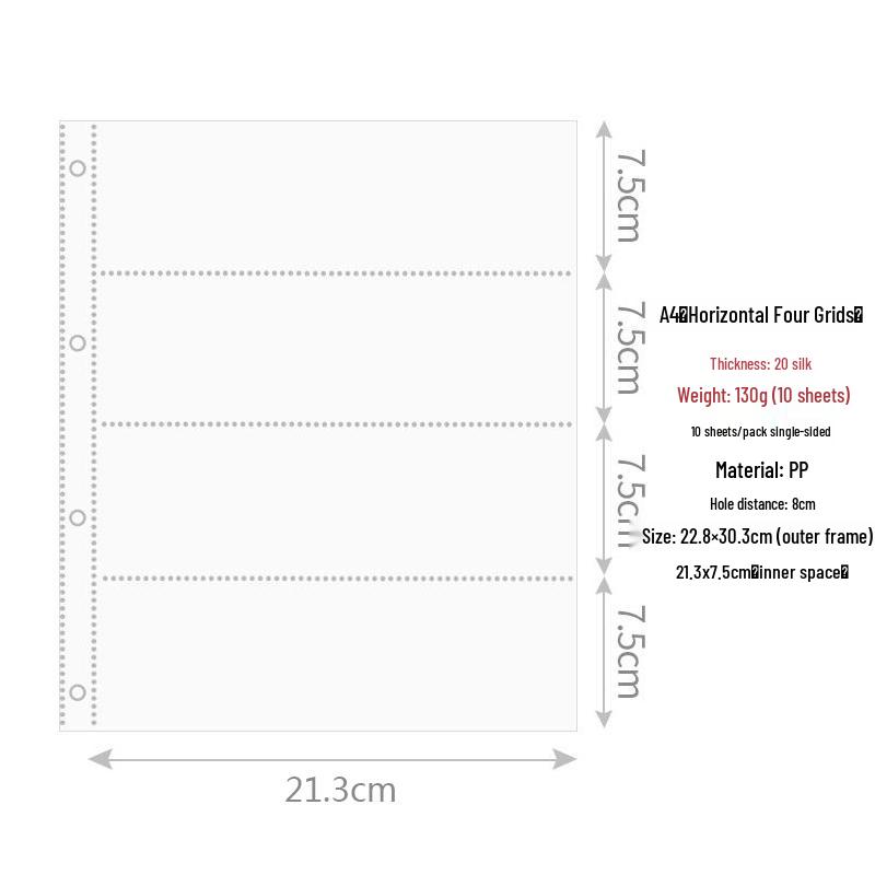 Retro Amerikanisches A4 Neun-Taschen Kartenalbum mit holografischem Design für Postkarten und Fotos