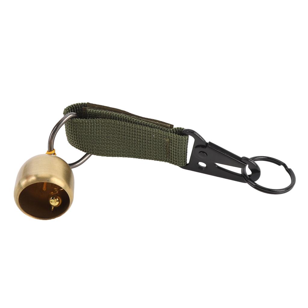 Bear Bell Thickened Webbing Brass with Snap Hook Clear Sound Keychain Bell for Outdoor Climbing Backpack Camping Army
