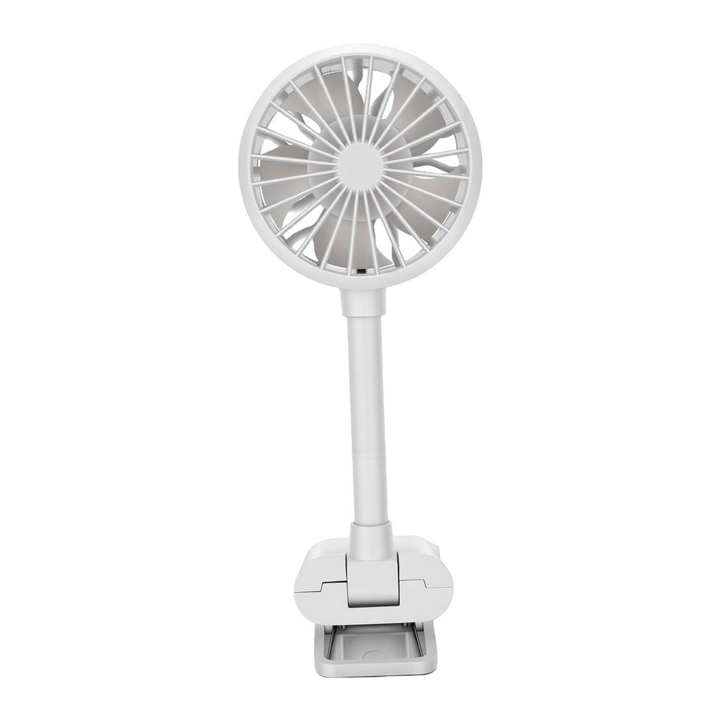 Handheld Clip Fan USB Desk Fan Portable Fan with Hose Clamp Outdoor 360 Degree Rotation Smart Display Screen Clamp Fan for Study Travel