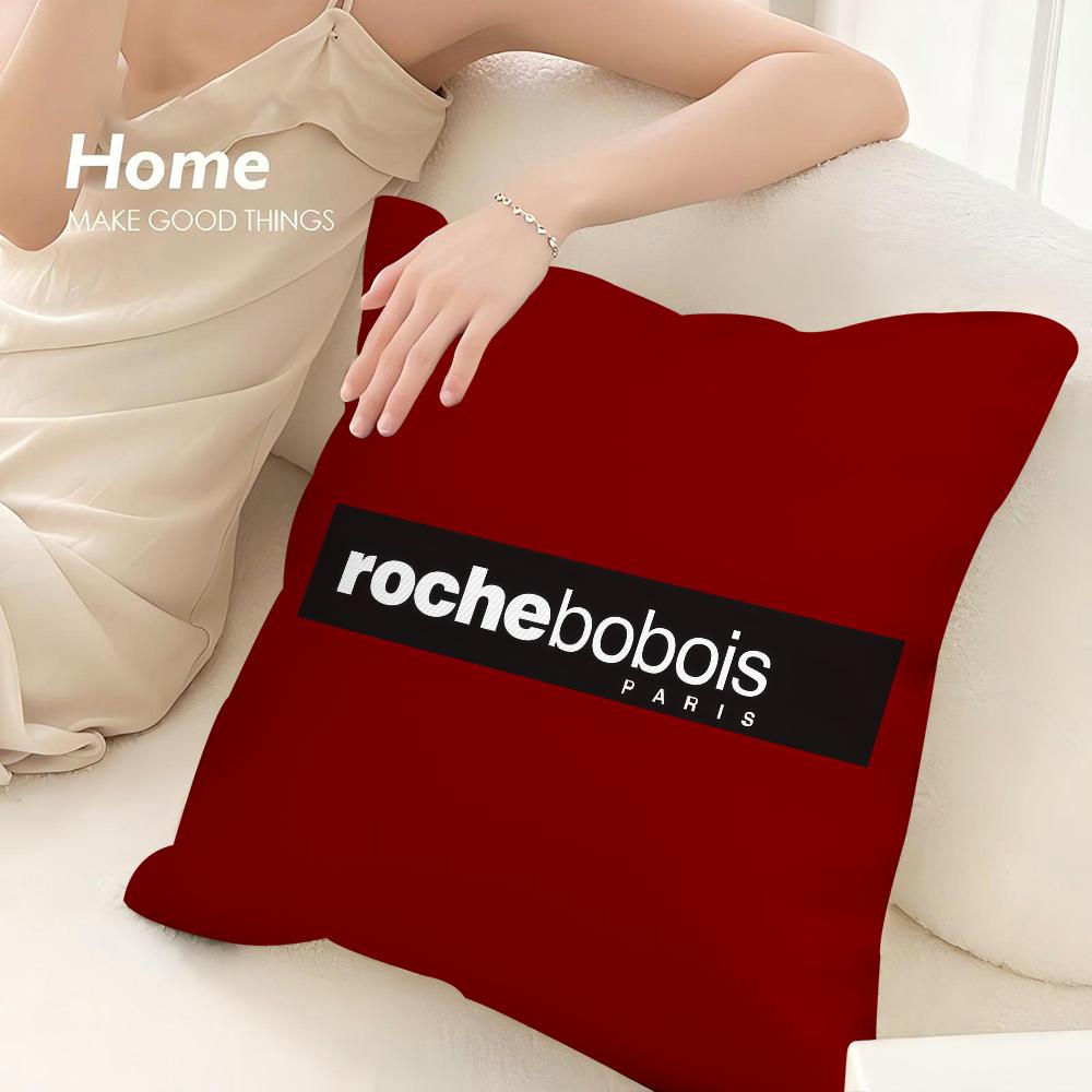 R-Roches Mode B-Bobois Kissenbezug Sofa Dekorativ Zuhause Doppelseitiger Druck Plüsch Quadratische Dekokissenbezüge Kissen Dekor