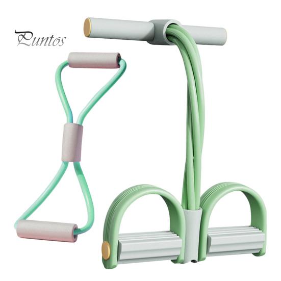 Core Strength Training Tool Figure 8 Resistance Band 6-Tube Pedal Puller with Handle Multifunction Elastic Yoga Muscle Tension Relief Strap