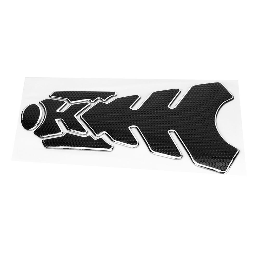 3D Motorcycle Gas Oil Fuel Tank Sticker Pad Protector Decoration Fit for Yamaha(BlackSilver )