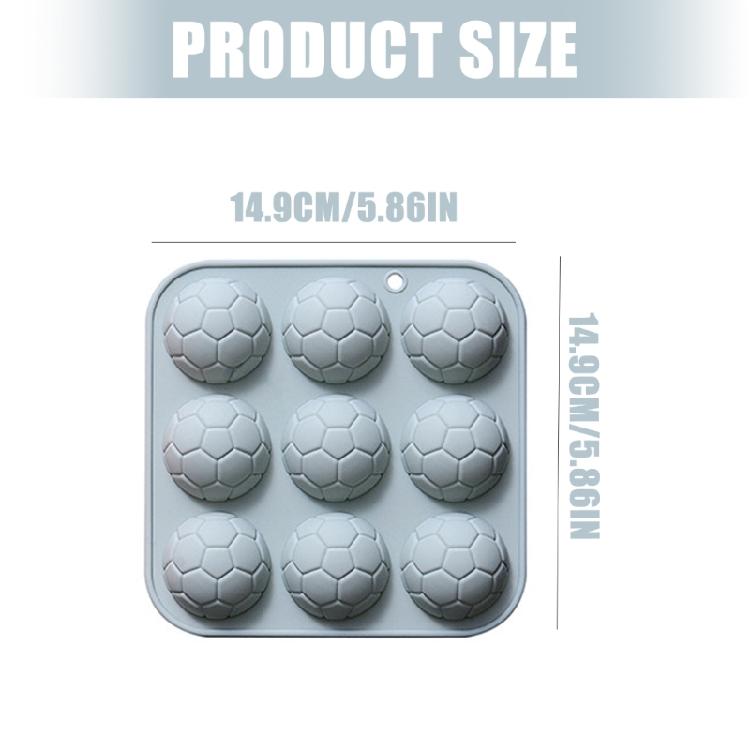 9 Cavity Football Soccer Shape Chocolate Mold Silicone Baking Mold for Sports Party Treat, Birthday Cakes & Cupcakes