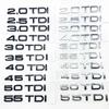 2026 3D ABS car rear trunk sticker 2.0 2.5 2.7 3.0 4.0 TDI 30 35 40 45 50 55 TDI emblem for Audi A1 A3 A4 A5 A6 A7 A8 Q2 Q3 Q5 Q7 TT