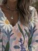 New V-neck floral print shirt, a vintage and sweet style that exudes a youthful vibe. Suitable for both daily commutes and casual outings.