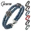 Dual-Strand Black Titanium Steel Clasp Bracelet with Graded Magnetic Buckle - Japanese & Korean Style, Unisex, Laser Engraved.