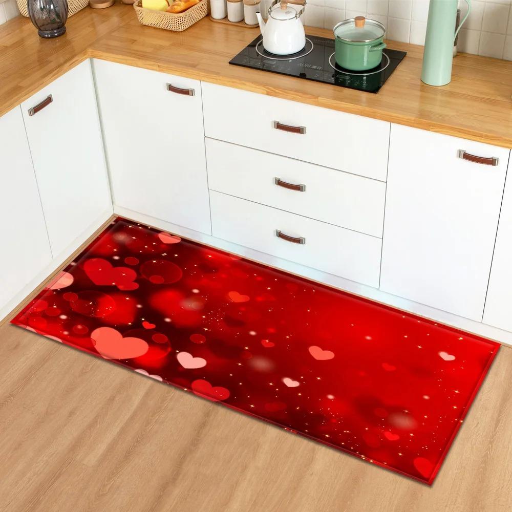 Valentinstag Liebe Rosenmuster Hausküche Bodenmatte Eingangsbereich Dekoration Bodenmatte