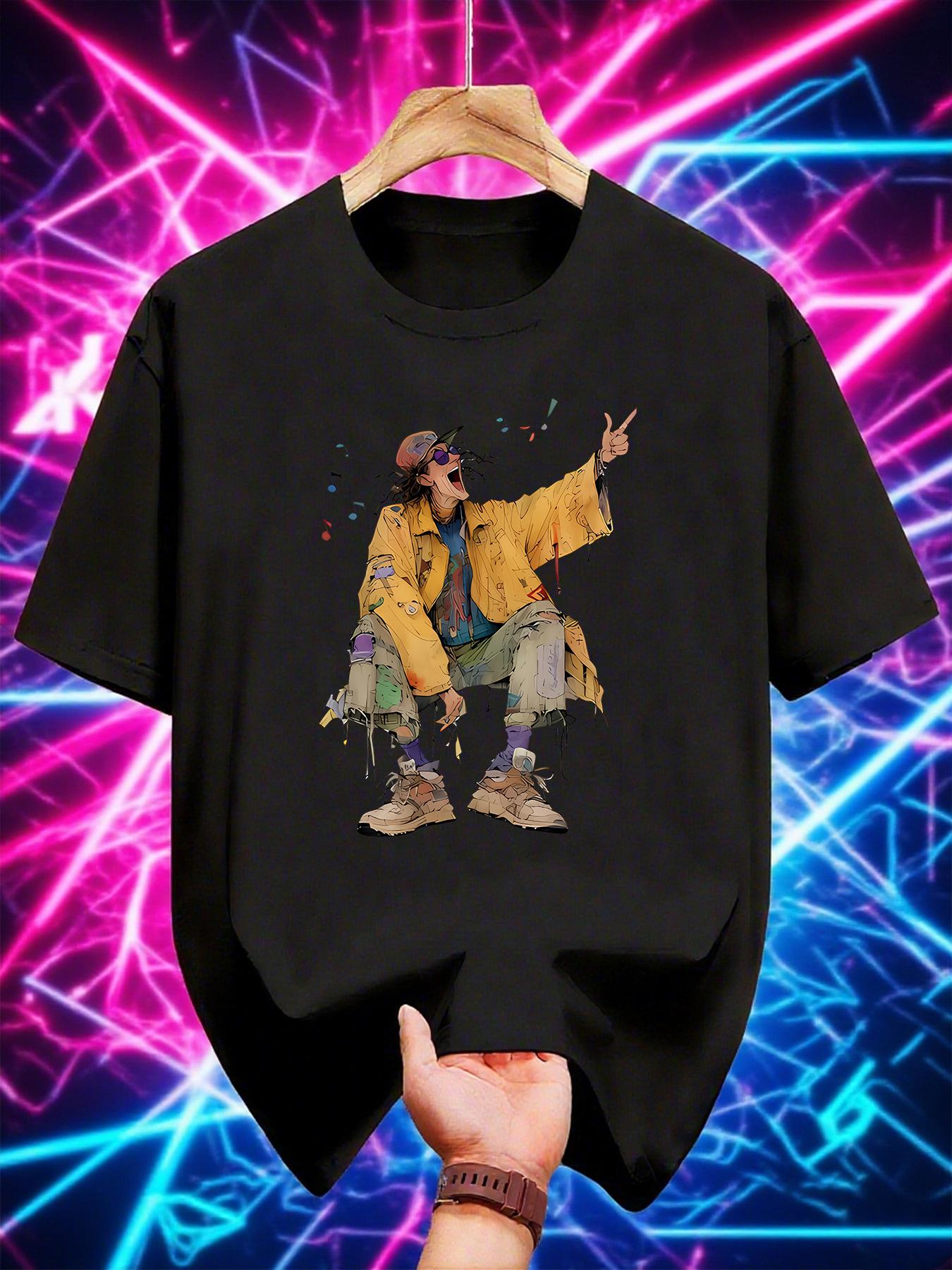 

Graphic Print T-Shirts Featuring Cartoon Rap Characters XXL