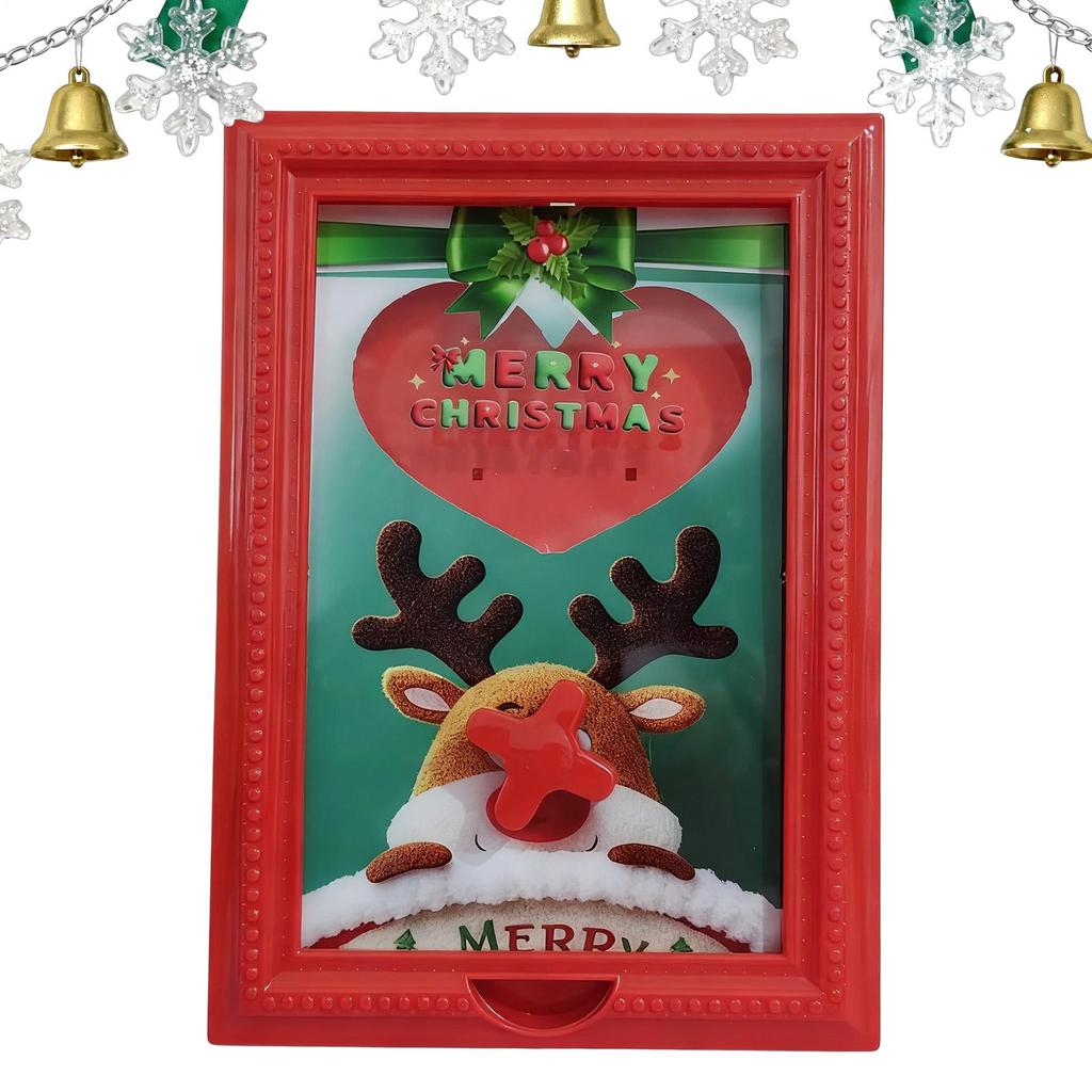 Candy Dispenser Picture Frame Christmas Reindeer-Themed Frame Holder Holiday Christmas Decor Candy Dispenser Frame Ornament