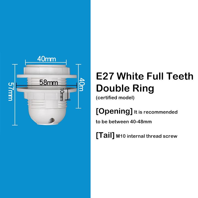 

Світлодіодна лампа Основа лампи Тримач живлення Патрон змінного струму E14 E27 M10 Гніздо Електричне підвісне гніздо Перетворювач абажура лампи E27 White A