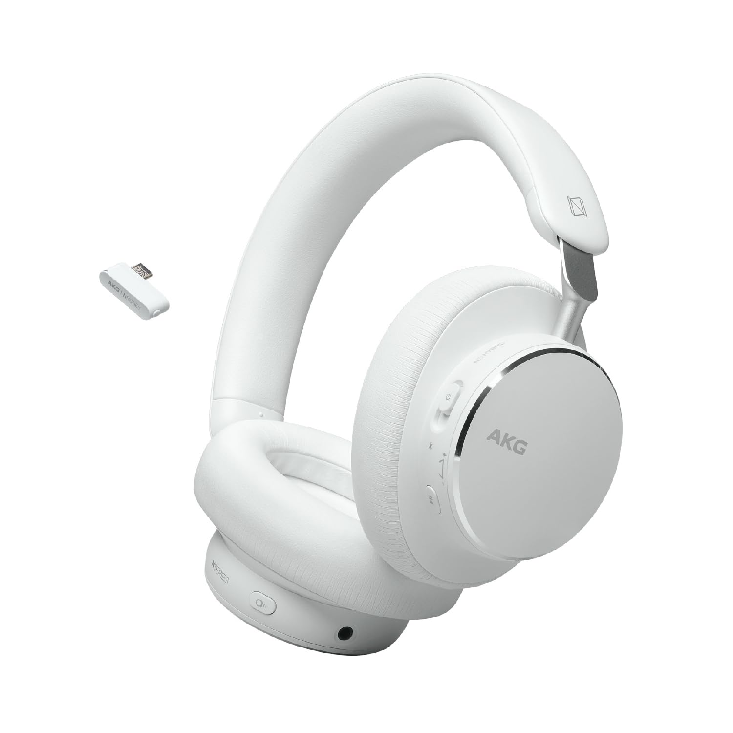 

AKG N9 HYBRID Wireless Over-Ear Headphones Hi-Res Audio LDAC LC3Plus 2.4GHz Dongle Wired iPhone 15 Compatible White