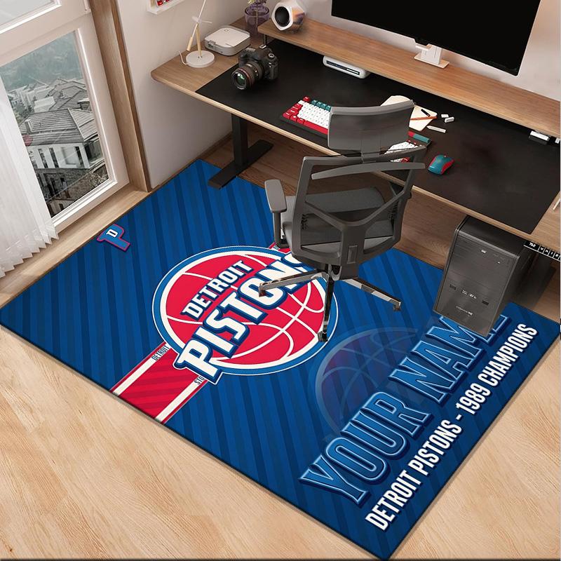 Custom NameDetroit Basketball Art Carpet, Indoor Rug, Chair Rug, Living Rooms, Doormat Made From Polyester Home Decor Birthday Christmas Gifts