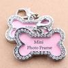 Rhinestone Bone Pet ID Tag - Waterproof Dog Jewelry Pendant 
