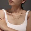 Qiong Yao Handmade Natural Stone Beads Double Layer 18K Gold Plated Choker Necklace for Women