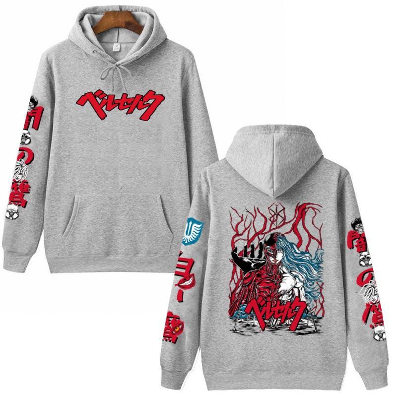Berserk Espada Viento Leyenda Guts Sudadera con Capucha Parte Superior de Forro Polar Chaqueta Jersey Sudadera con Capucha