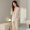 [Hyaluronic Acid] High-end Autumn Pajamas Women's Long-sleeved Modal Cotton Cardigan Silky Women's Loungewear Set