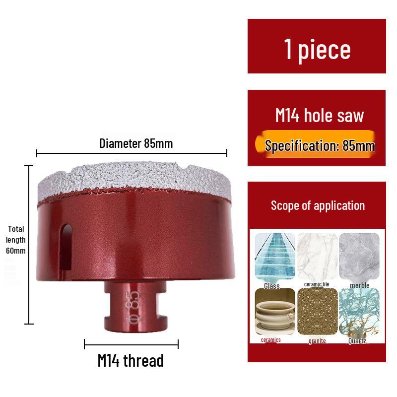 Pânză diamantată brazată M14 pentru gresie, marmură, piatră, sticlă - Bit de găurit pentru polizor unghiular pentru mărirea găurilor