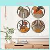 Wall Decor Set With Wooden Craft Pieces For Rustic Home Interior