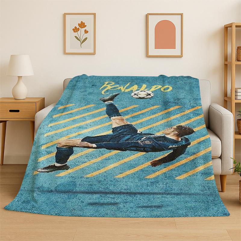 

CR8 Goat R-Ronaldo Football Star Flannel Blanket Soft Warm Throw Blanket for Bedroom Living Room Bed Travel Camping Picnic Kid 75x90cm