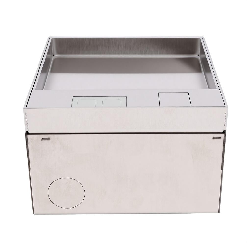 Floor Outlet Stainless Steel Recessed Hidden Socket with Double 3 Prong Outlets for Tabletop Countertop