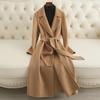 Women's Double-Faced Cashmere Coat: Mid-Length, Over-Knee, Slim Fit, Straight Shoulder, 2024 Autumn/Winter New Style.