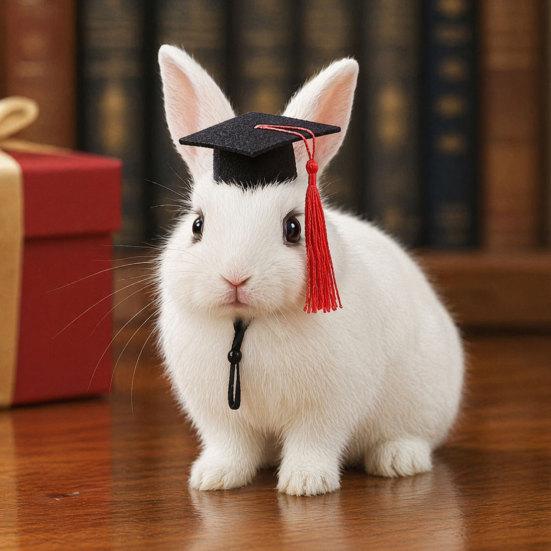 Mini-Abschlusskappen mit roter Quaste, Kleines Tier-Bachelorhut, Verstellbare Haustier-Abschlussfoto-Requisiten, Katzen-Hunde-Feiertagskostüm-Zubehör