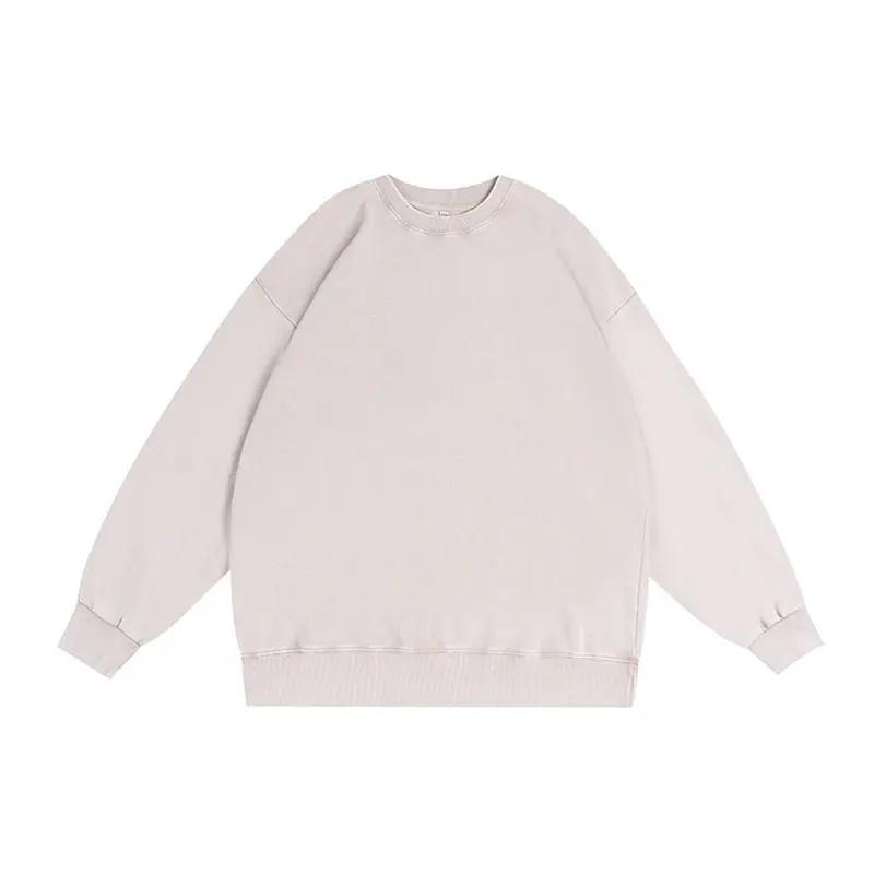 Hanorace de bărbați cu gât rotund, spălare trendy, mânecă lungă, vintage, de tras peste cap