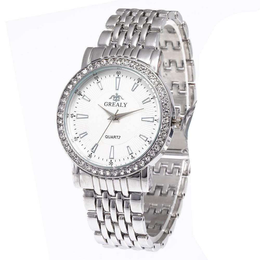 New Casual Watches Women Luxury Fashion Lovers Watch Rhinestone Stainless steel Quartz Watch Men Women Gift Business Wristwatch